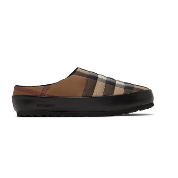 BURBERRY Brown & Beige Northaven Nova Check Slippers - Picture 6 of 13